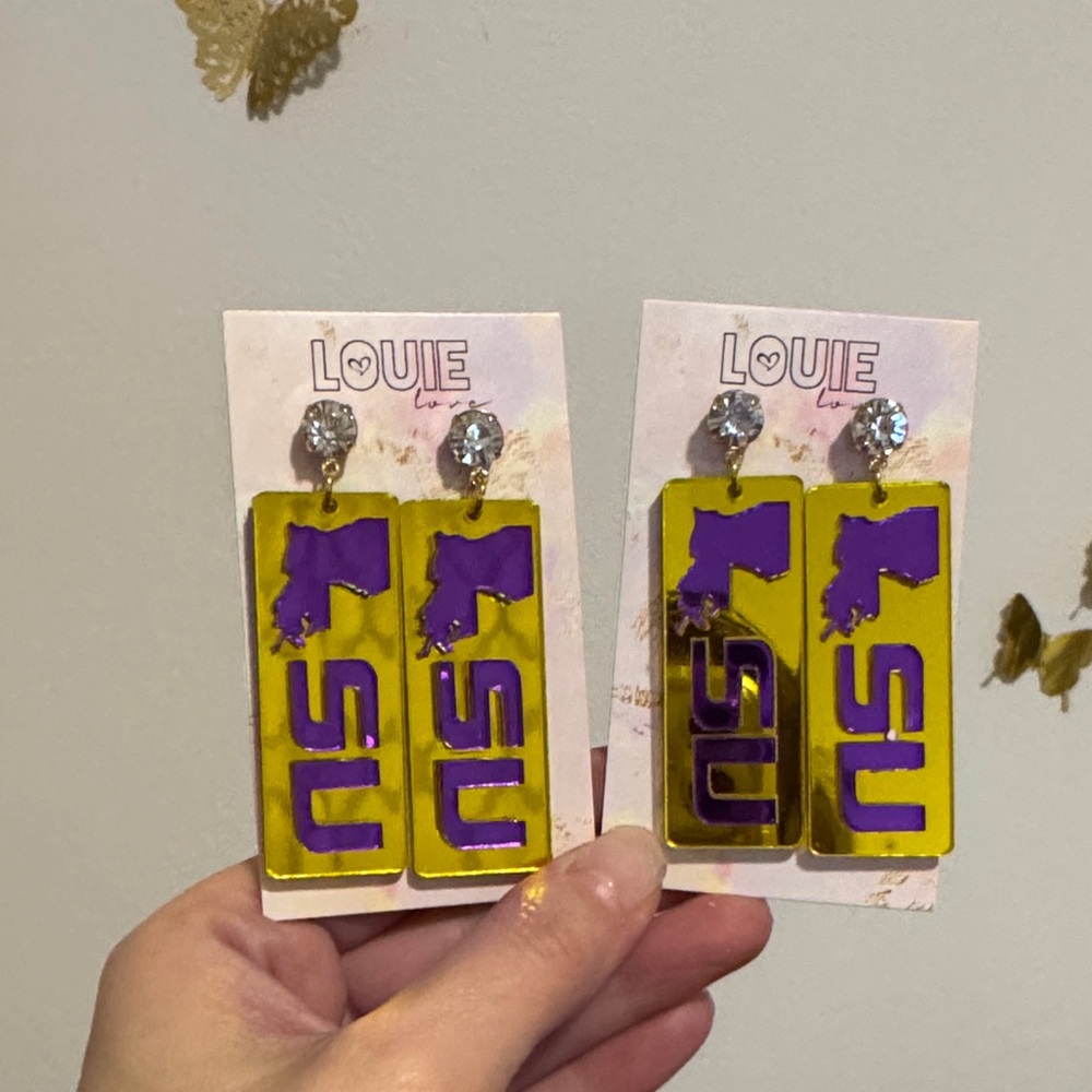LSU Gold and Purple Earrings